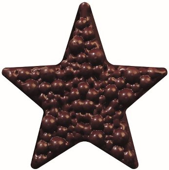 @ Schoko-Dekor Aufleger bitter Sterne Relief mit Blasen (48 Stk)